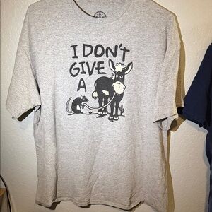 Gray Graphic T-Shirt with Donkey Print